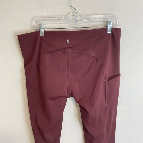 Athleta Women's Leggings Ultimate Stash Pocket Tight Red Crimson Size X Large - Picture 3 of 8